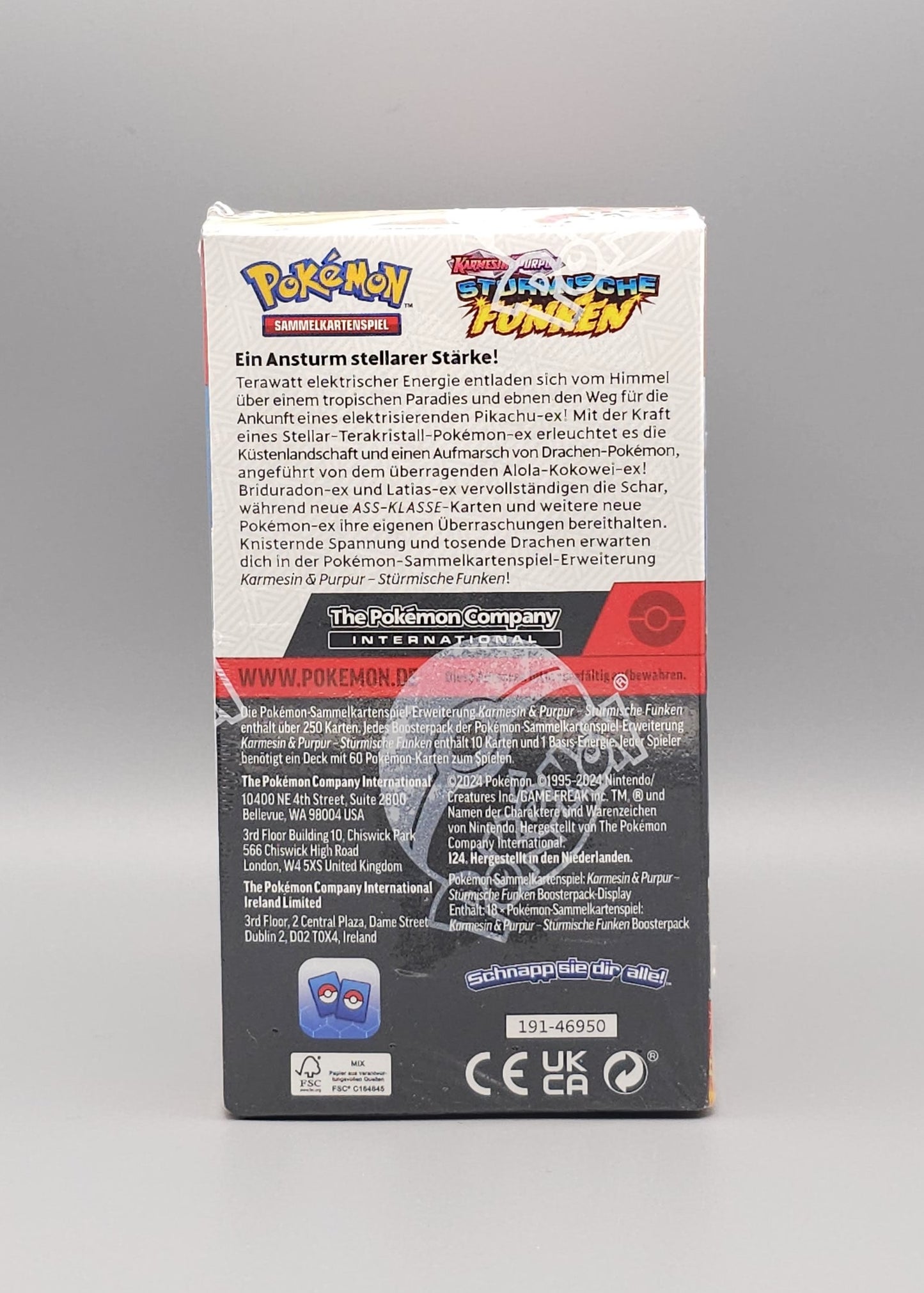 Pokemon KP08 Karmesin & Purpur: Stürmische Funken | 18 Booster Pack Display | Deutsch