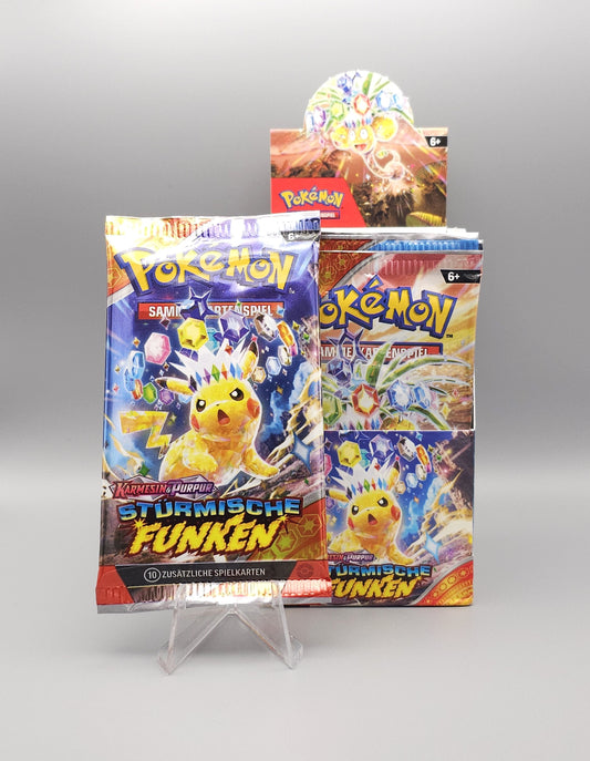 Pokemon KP08 Karmesin & Purpur: Stürmische Funken | 1x Booster Pack | Deutsch