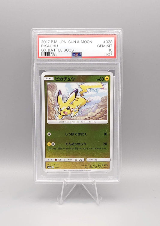 Pokemon GX Battle Boost | Pikachu | SM4+ 028 | PSA10 | Japanisch