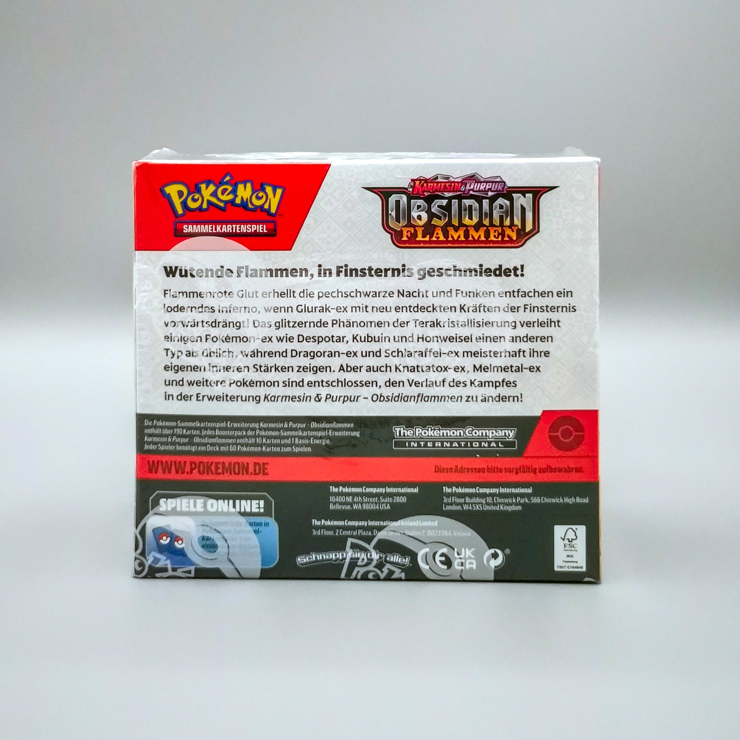 Pokemon KP03 Karmesin & Purpur: Obsidianflammen | 36 Booster Pack Display | Deutsch