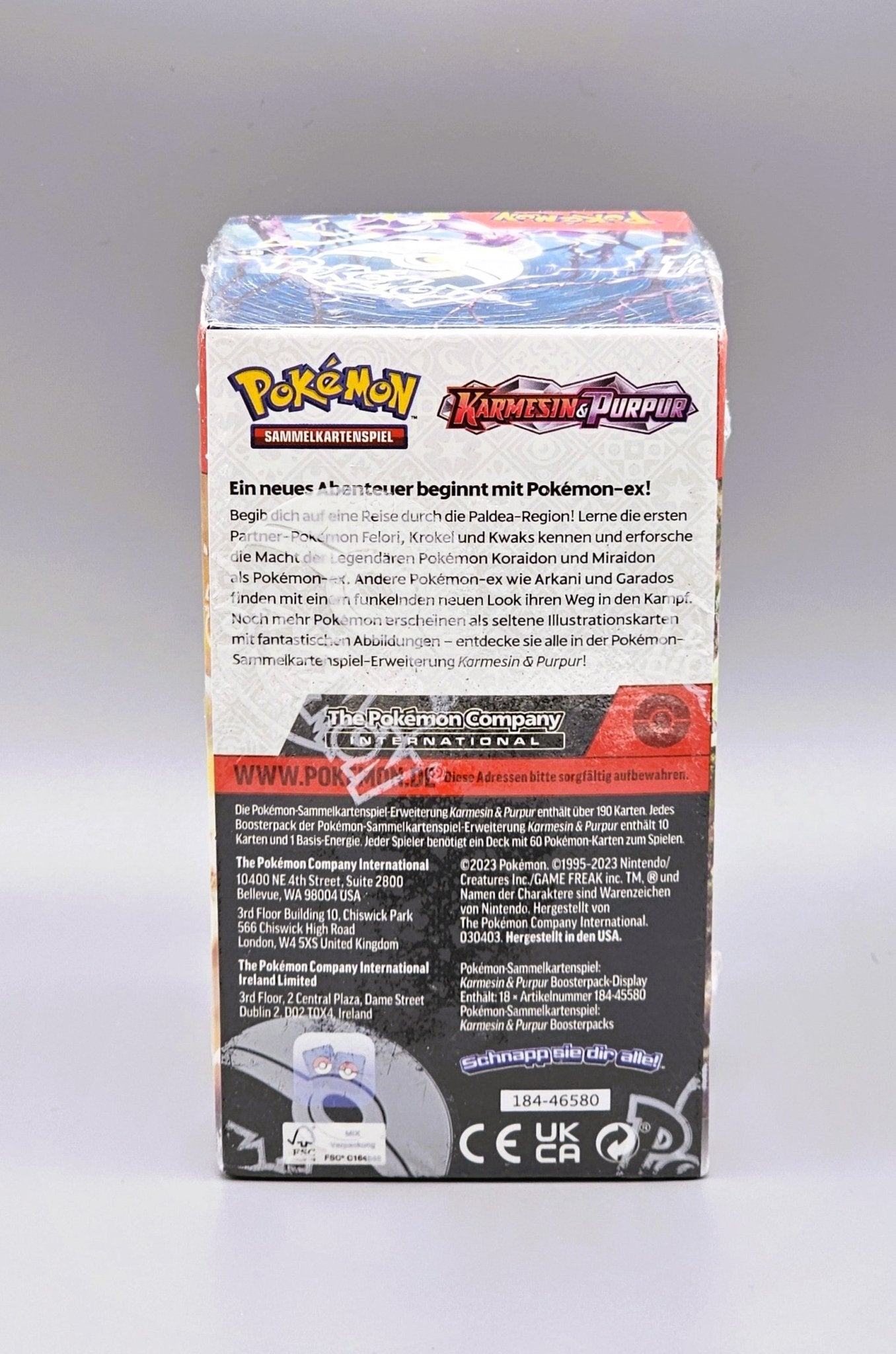 Pokémon KP01 Karmesin & Purpur: Base Set | 18 Booster Pack Display | Deutsch - PiRoGamma TCG
