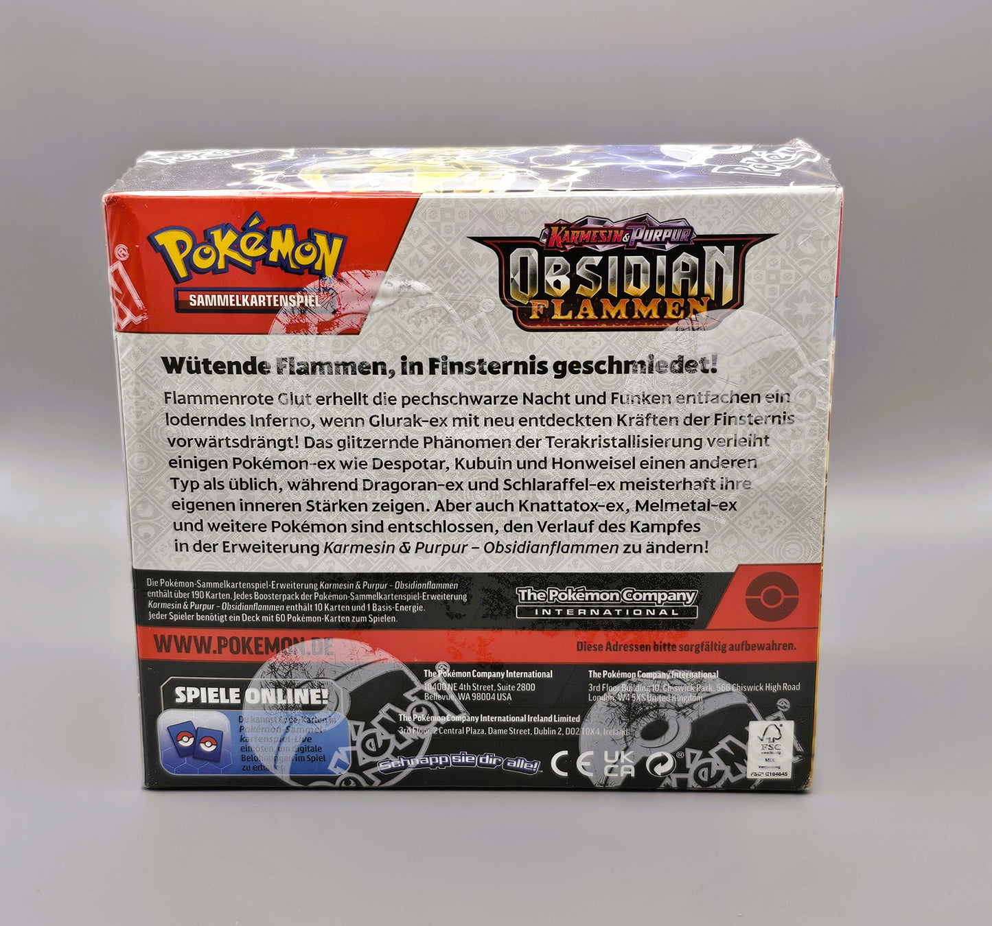 Pokemon KP03 Karmesin & Purpur: Obsidianflammen | 36 Booster Pack Display | Deutsch