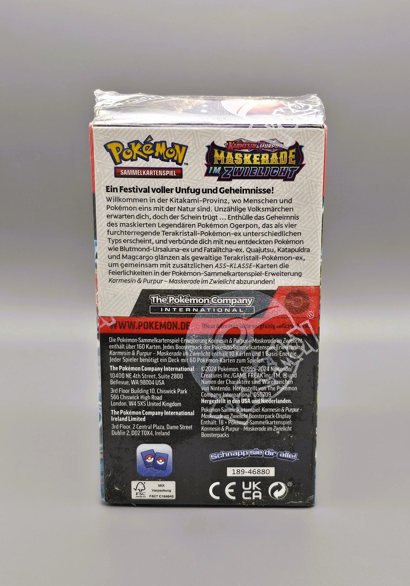 Pokémon KP06 Karmesin & Purpur: Maskerade im Zwielicht | 18 Booster Pack Display | Deutsch - PiRoGamma TCG
