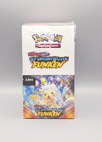 Pokemon KP08 Karmesin & Purpur: Stürmische Funken | 18 Booster Pack Display | Deutsch