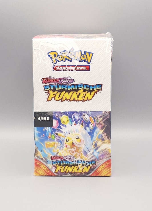 Pokemon KP08 Karmesin & Purpur: Stürmische Funken | 18 Booster Pack Display | Deutsch