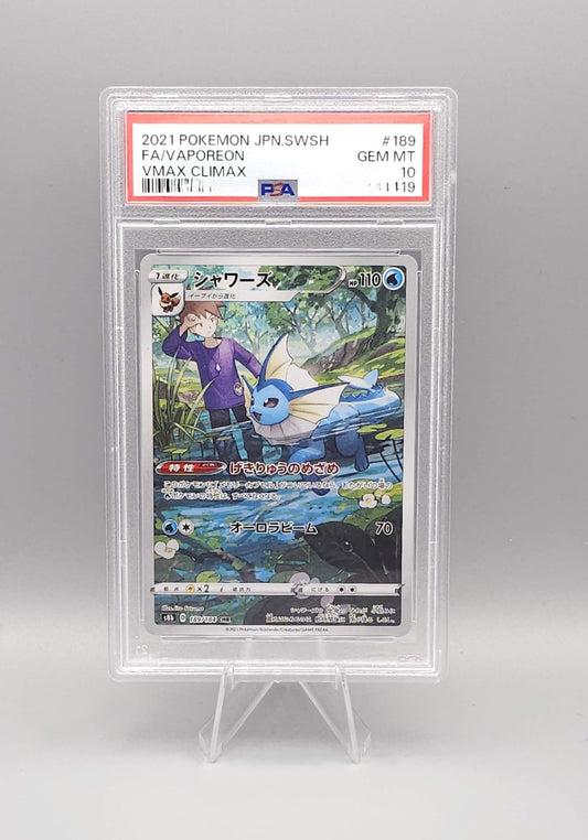 Pokemon VMAX Climax | Vaporeon Full Art | s8b 189 | PSA10 | Japanisch