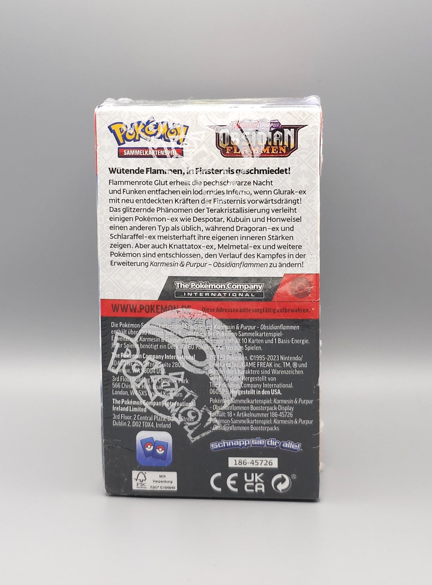 Pokemon KP03 Karmesin & Purpur: Obsidianflammen | 18 Booster Pack Display | Deutsch