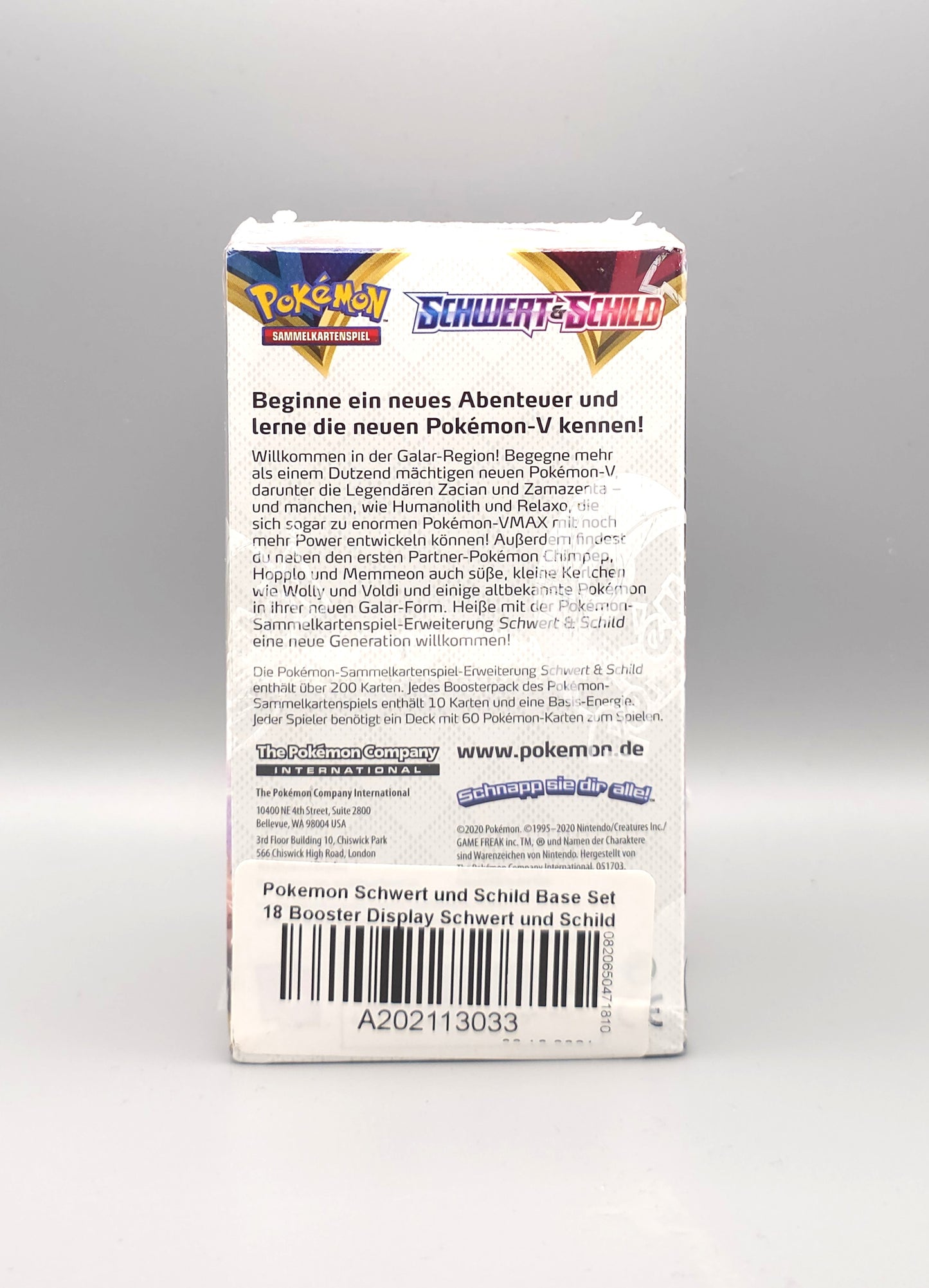 Pokemon SWSH01 Schwert & Schild | 18 Booster Pack Display | Deutsch
