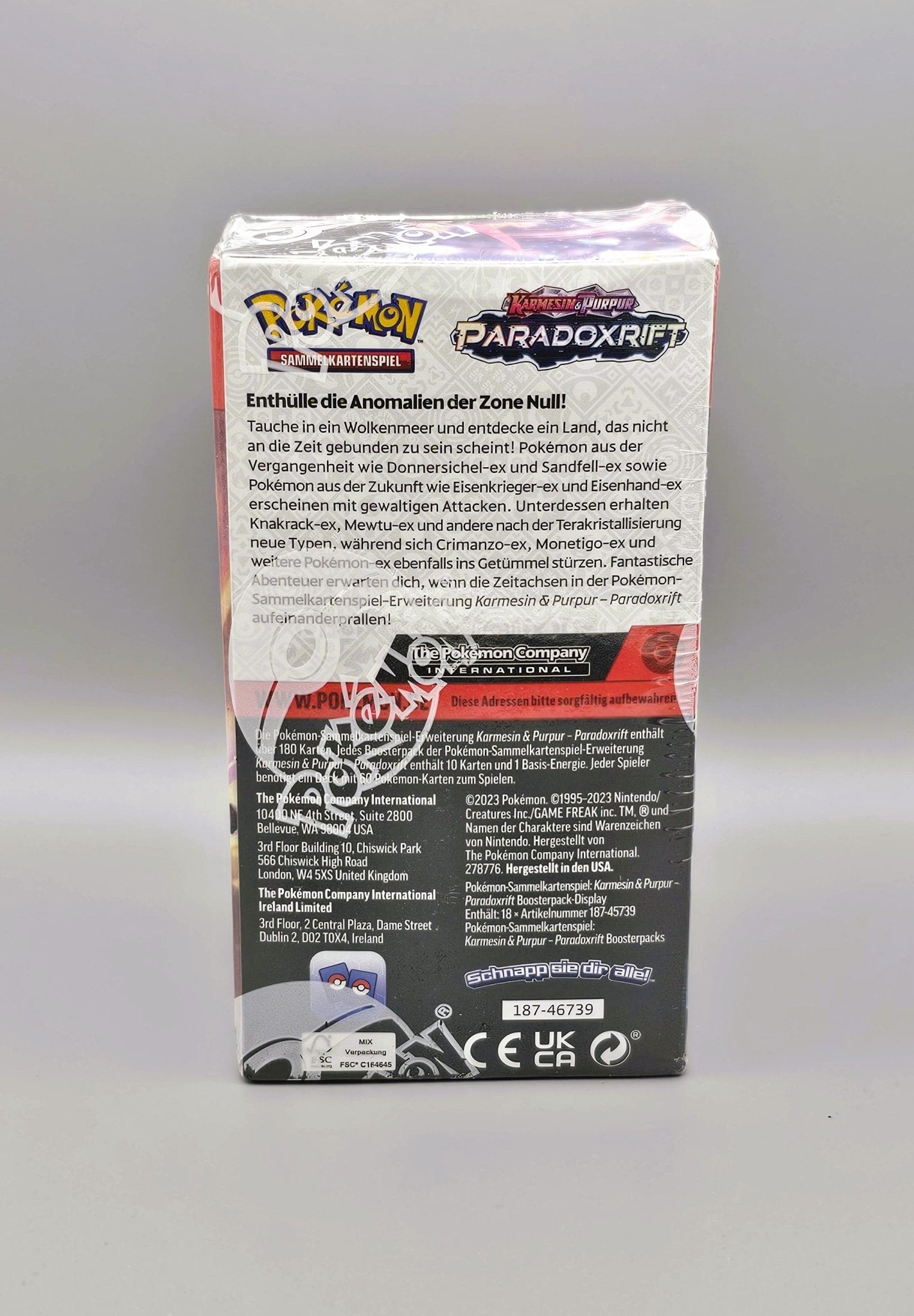 Pokémon KP04 Karmesin & Purpur: Paradoxrift | 18 Booster Pack Display | Deutsch - PiRoGamma TCG