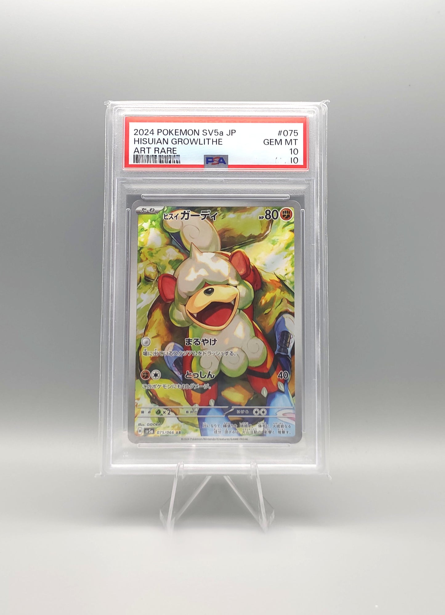 Pokemon Crimson Haze | Hisuian Growlithe | sv5a 075 Art Rare | PSA10 | Japanisch