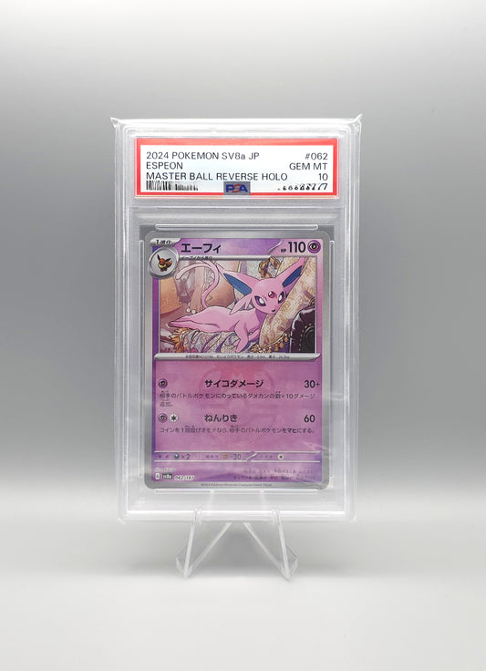 Pokemon Terastal Festival ex | Espeon Masterball Reverse Holo | sv8a 062 | PSA10 | Japanisch